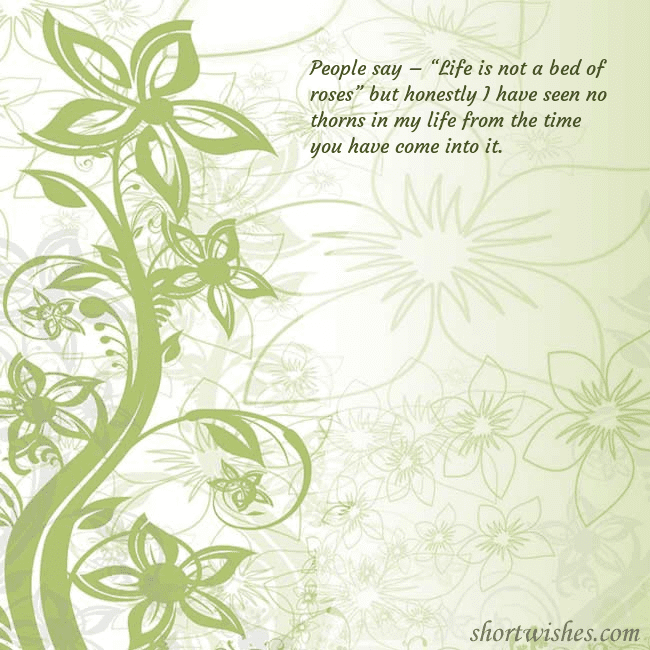 E-card with green painted flowers