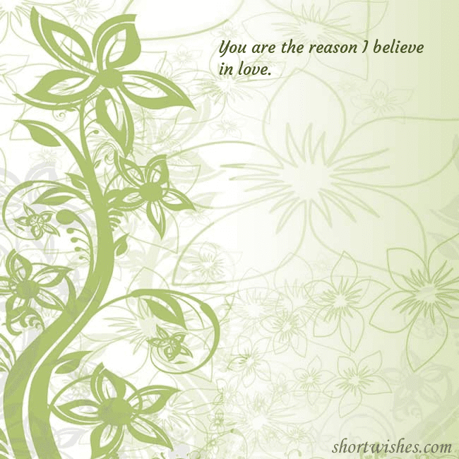 E-card with green painted flowers