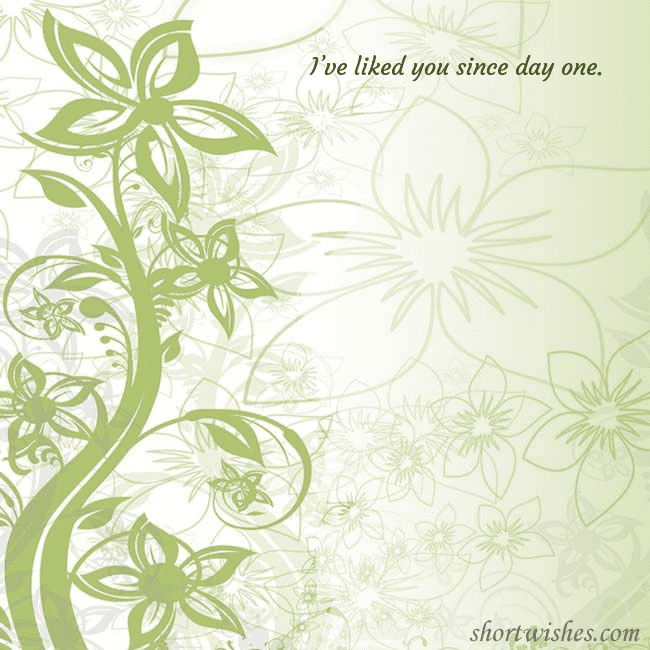 E-card with green painted flowers