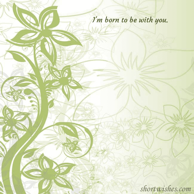 E-card with green painted flowers