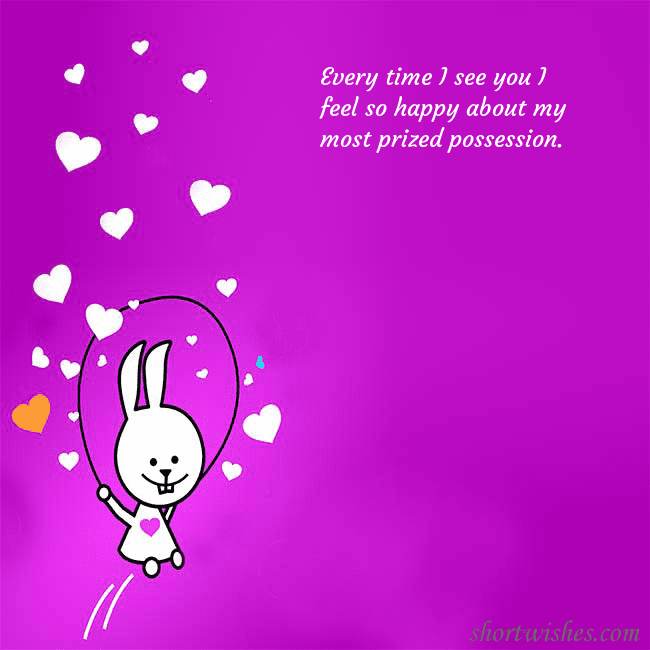 Greeting ecard with a funny bunny