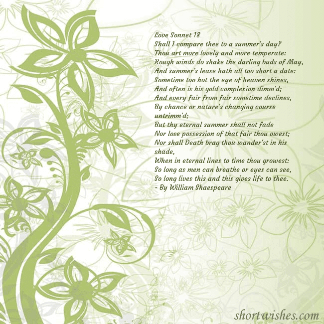 E-card with green painted flowers