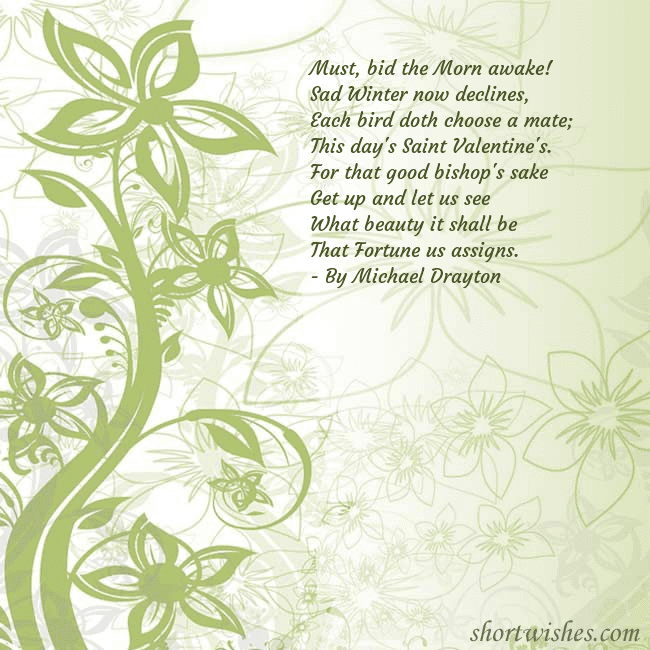 E-card with green painted flowers