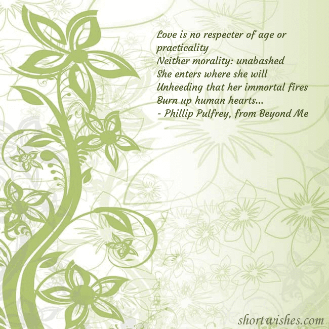 E-card with green painted flowers