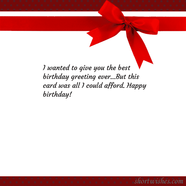 Greeting ecard with red ribbon