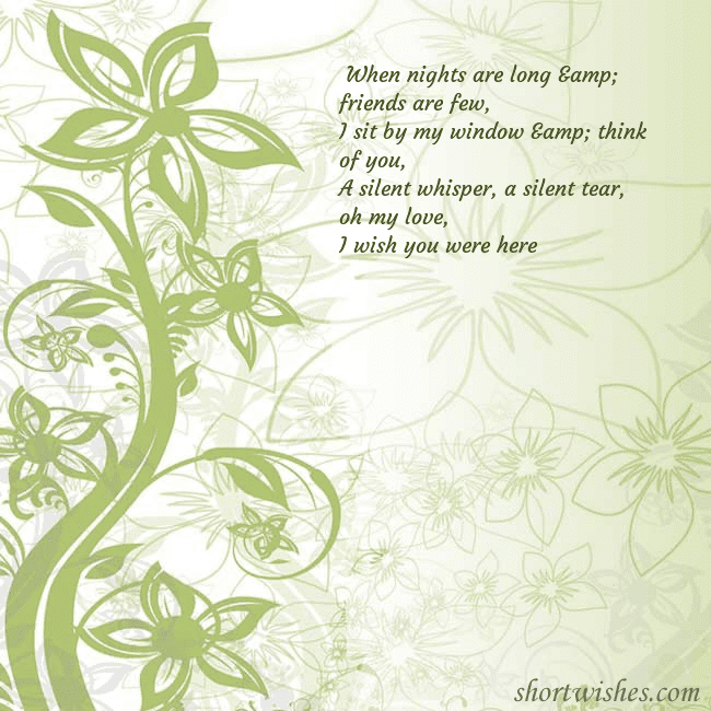 E-card with green painted flowers