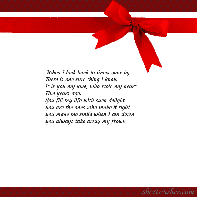 Greeting ecard with red ribbon