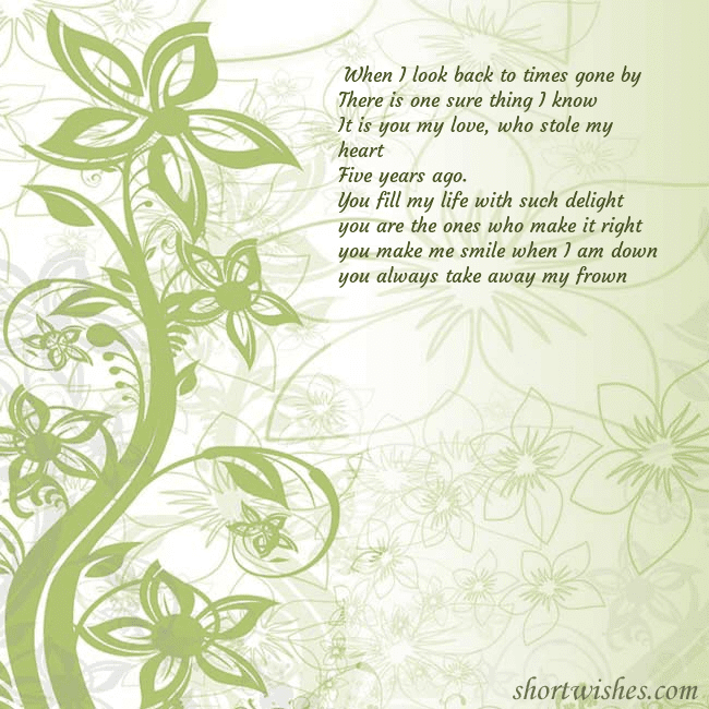 E-card with green painted flowers