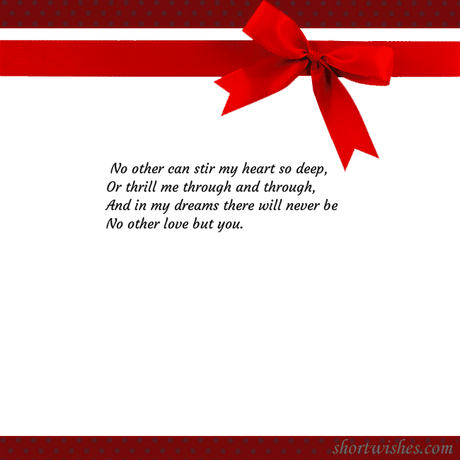 Greeting ecard with red ribbon