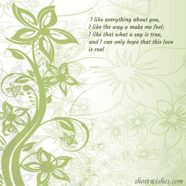 E-card with green painted flowers