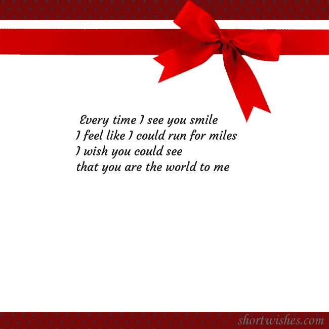 Greeting ecard with red ribbon