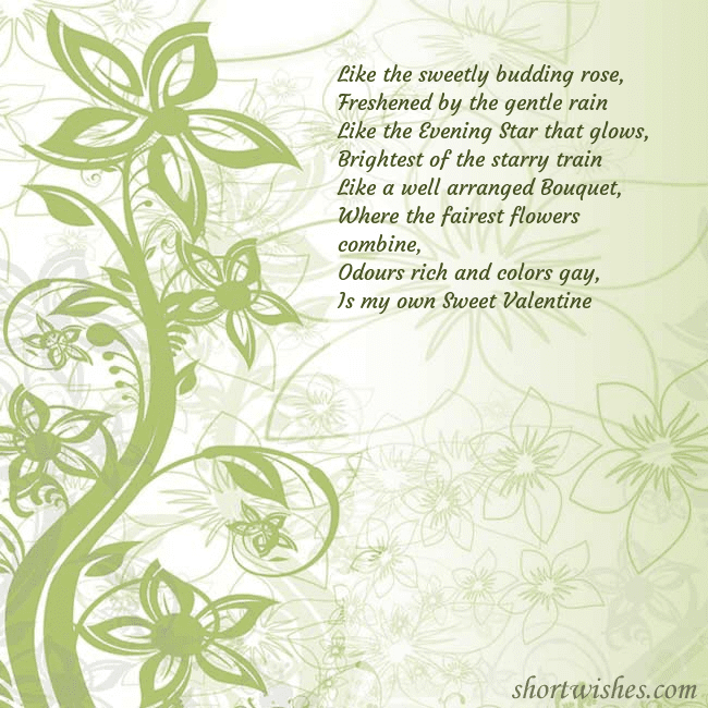 E-card with green painted flowers