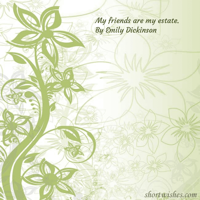 E-card with green painted flowers