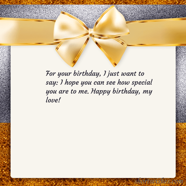 E-card with a gold shimmering ribbon