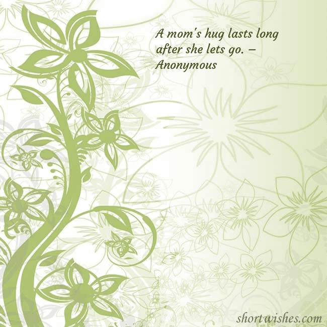 E-card with green painted flowers