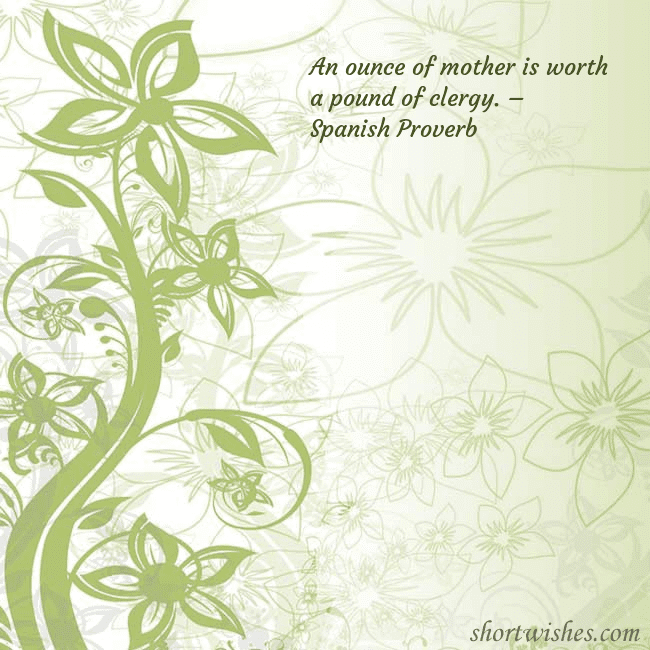 E-card with green painted flowers