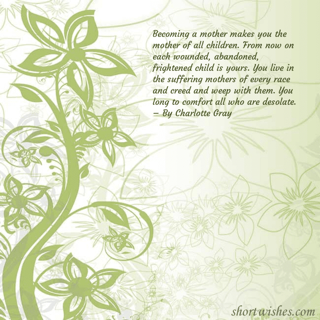 E-card with green painted flowers