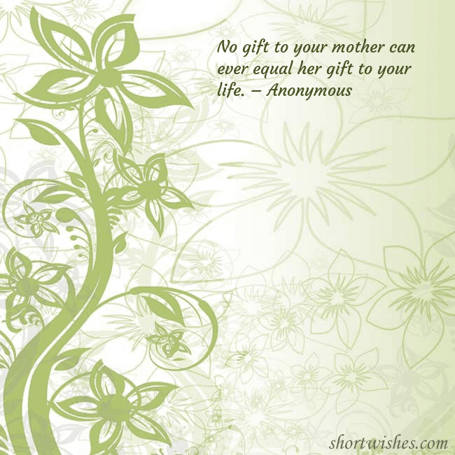 E-card with green painted flowers