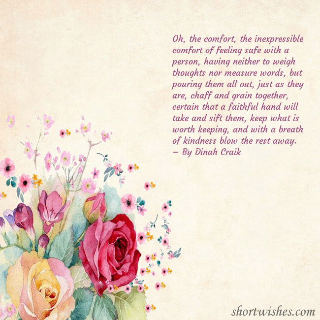 E-card with watercolor painted roses Oh, the comfort, the inexpressible comfort of feel E-card with watercolor painted roses