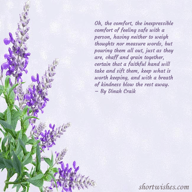 Postcard with lupins Oh, the comfort, the inexpressible comfort of feel Postcard with lupins
