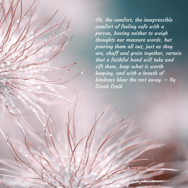 Postcard with fluffy plants Oh, the comfort, the inexpressible comfort of feel Postcard with fluffy plants
