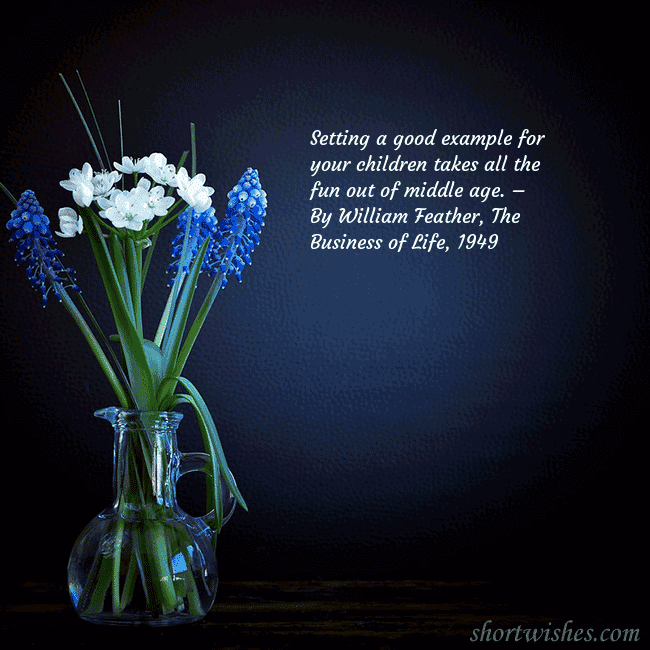 A postcard with blue flowers in a vase