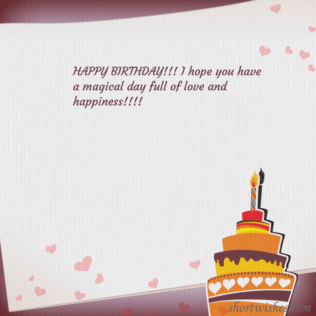 Birthday ecard with cake and one candle