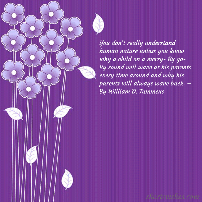 Greeting ecard with small flowers You don't really understand human nature unless yo Greeting ecard with small flowers