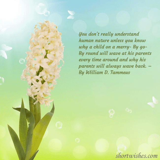Postcard with hyacinth You don't really understand human nature unless yo Postcard with hyacinth