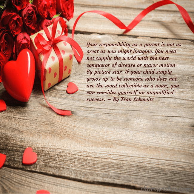 Ecard with a red heart Your responsibility as a parent is not as great as Ecard with a red heart