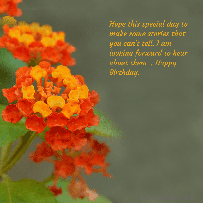 E-card with orange flowers