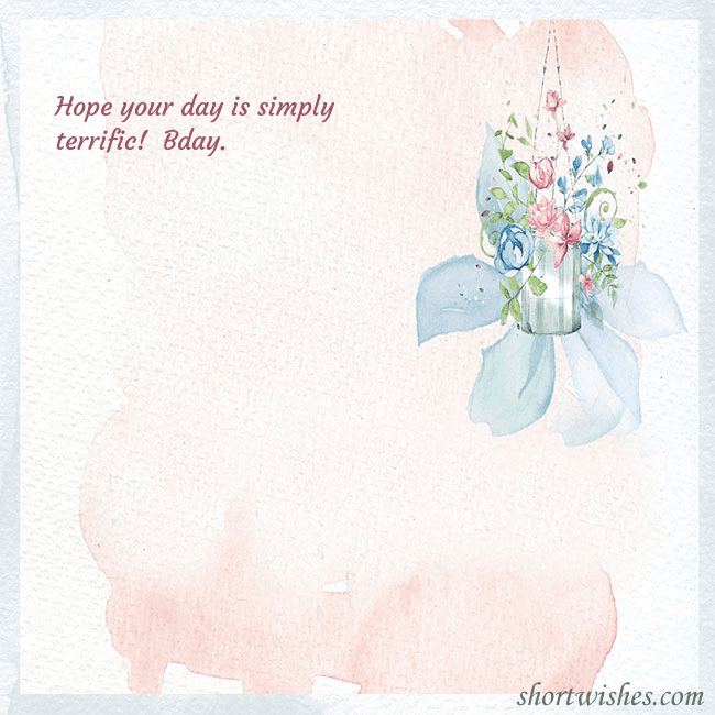 Ecard with watercolor painted flowers