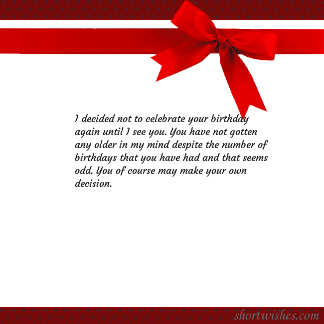 Greeting ecard with red ribbon