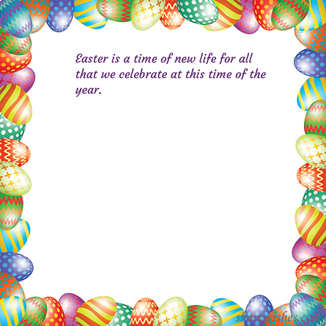 Easter greeting card with colorful eggs