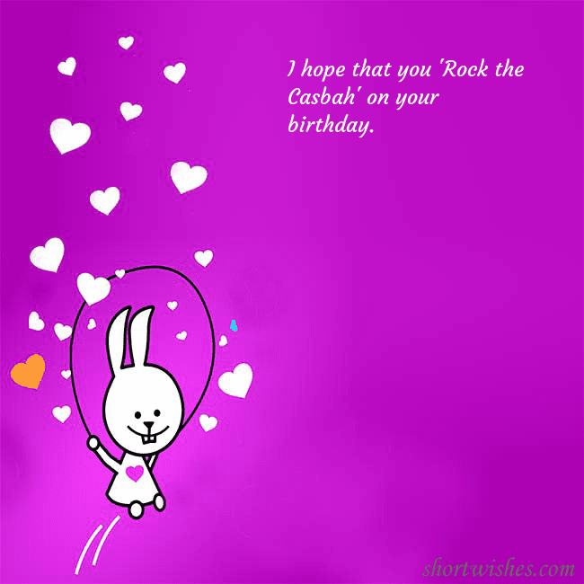 Greeting ecard with a funny bunny