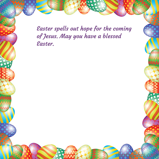 Easter greeting card with colorful eggs