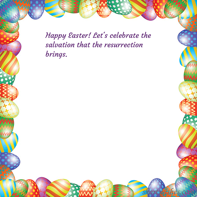 Easter greeting card with colorful eggs