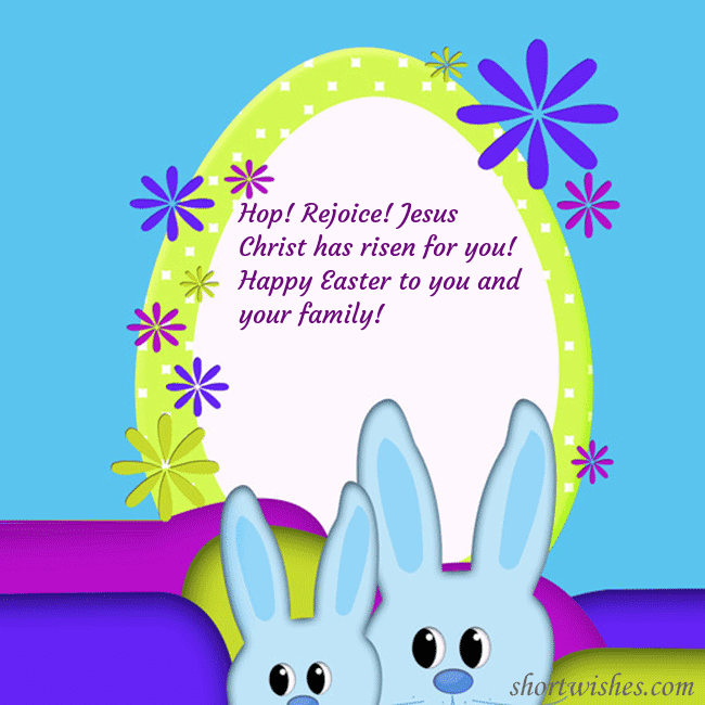 Easter ecards with two rabbits