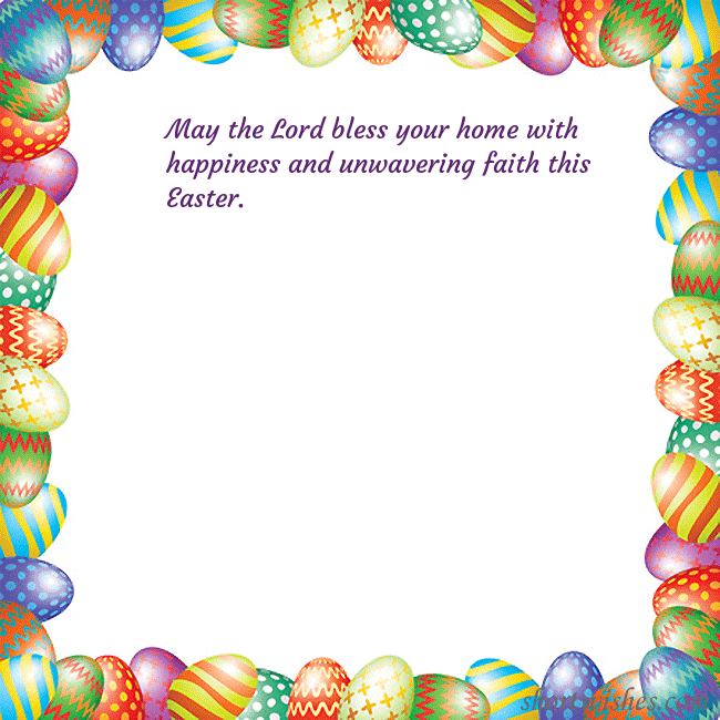 Easter greeting card with colorful eggs