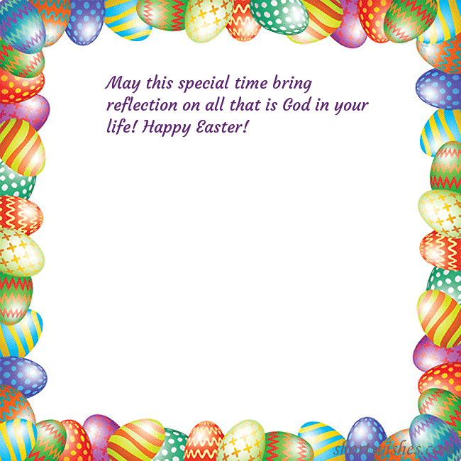 Easter greeting card with colorful eggs