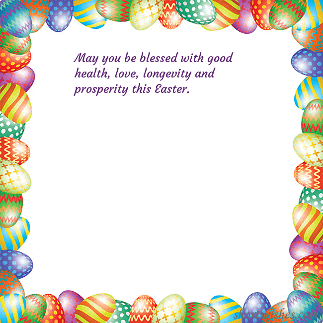 Easter greeting card with colorful eggs