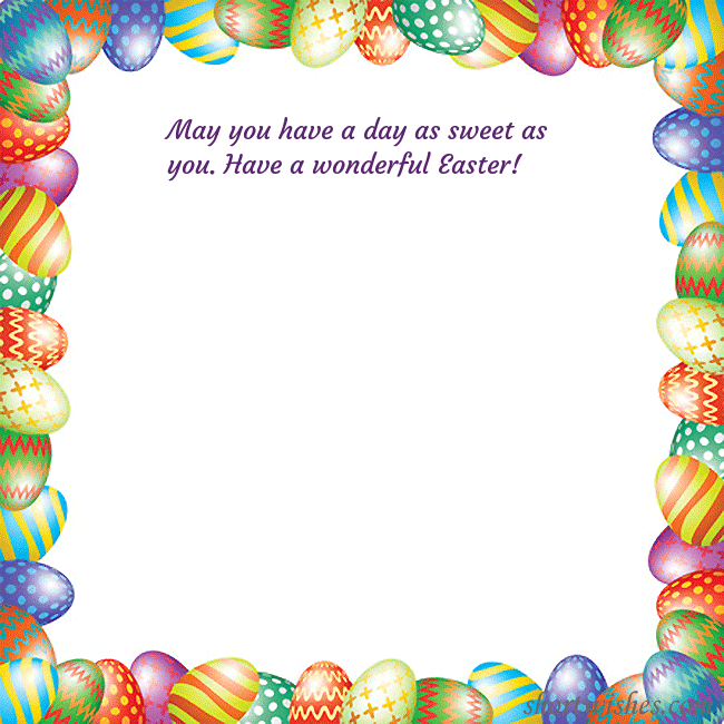 Easter greeting card with colorful eggs