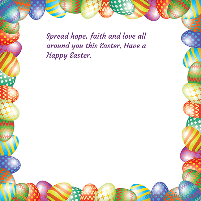 Easter greeting card with colorful eggs