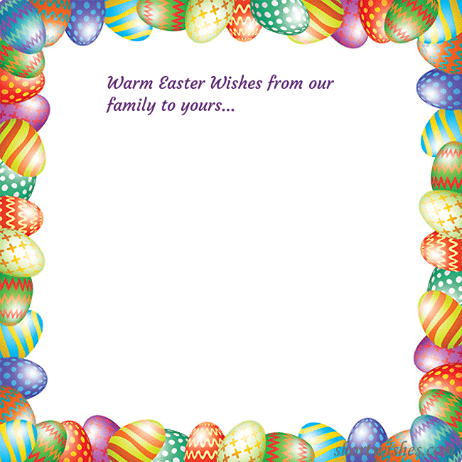 Easter greeting card with colorful eggs