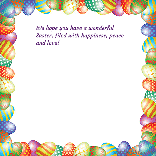 Easter greeting card with colorful eggs