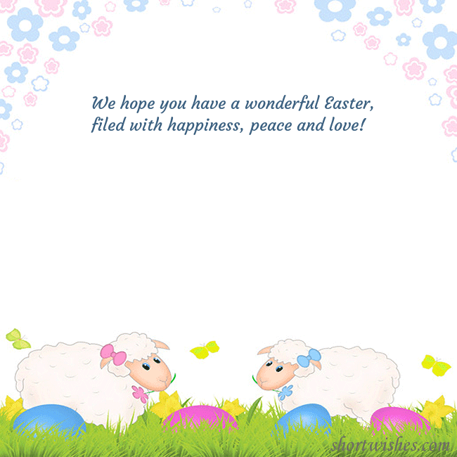 Easter ecard with sheeps