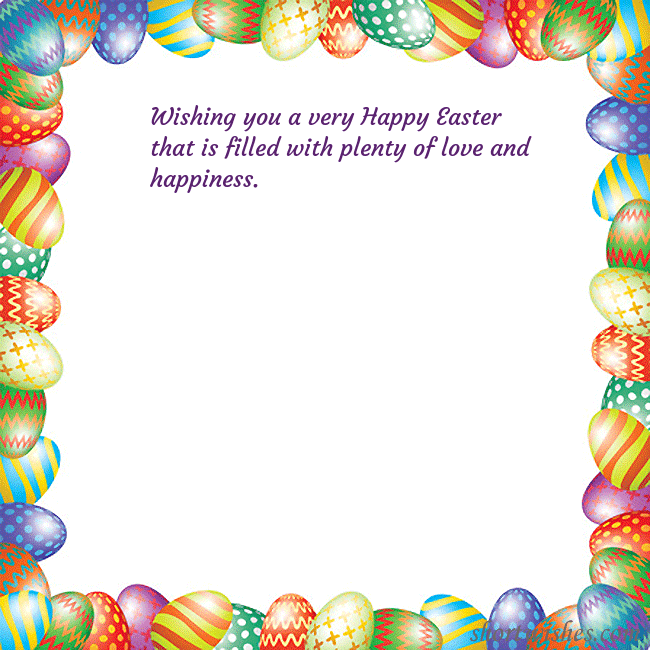 Easter greeting card with colorful eggs