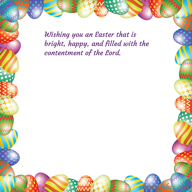 Easter greeting card with colorful eggs