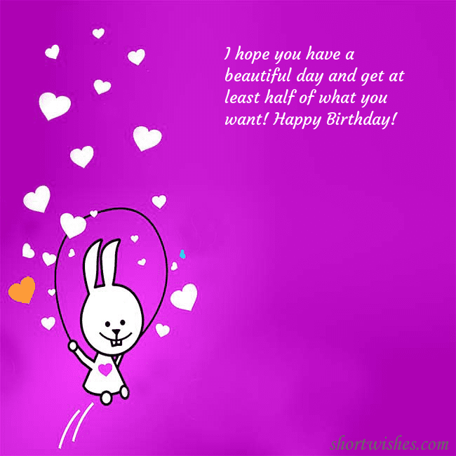 Greeting ecard with a funny bunny