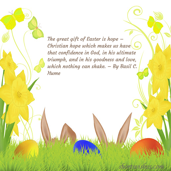 Easter greeting card with narcissus and a bunny